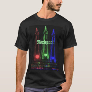 T-shirt Blackpool Tower Belles lumières de nuit, Rouge, V