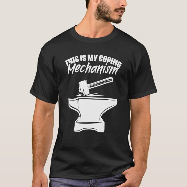 T-shirt Blacksmier Anvil Hammer Forge Métalworking Bl (Devant)