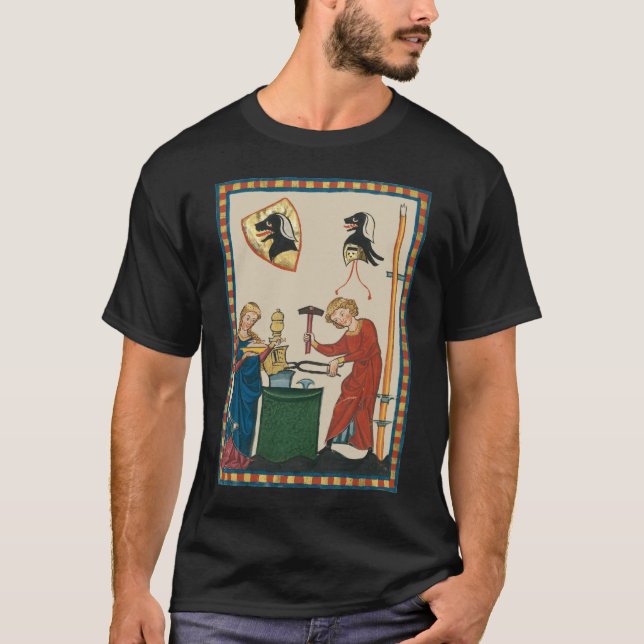T-shirt Blacksmith Forge Casque Art Médiéval (Devant)