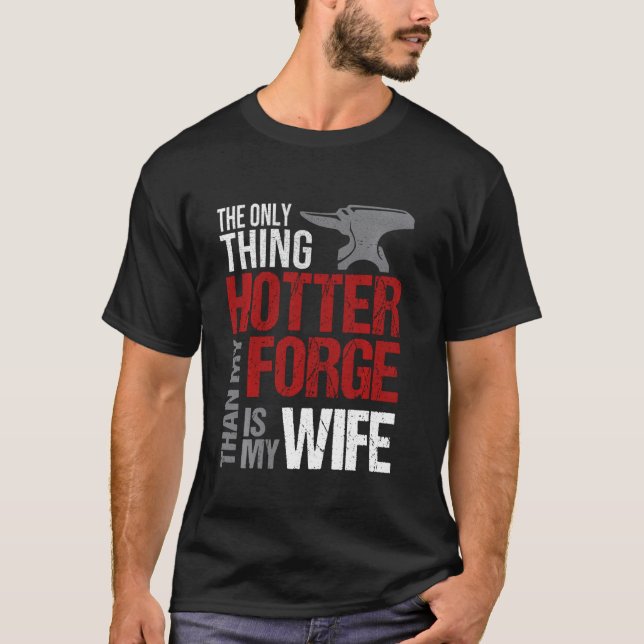 T-shirt Blacksmith Husband Cadeau Femme Anvil Forge Hommes (Devant)
