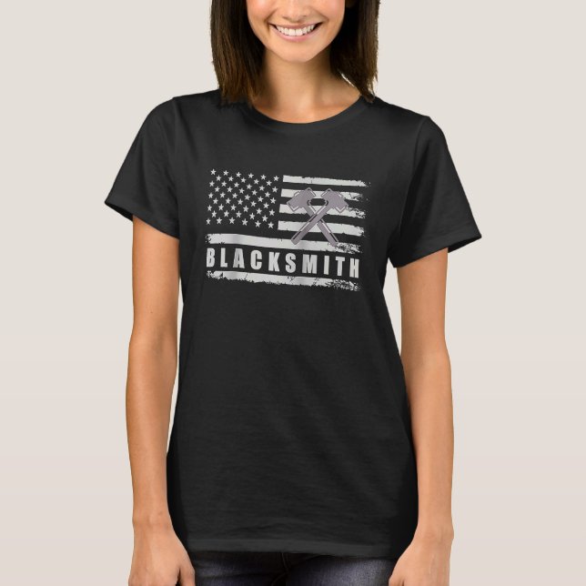 T-shirt Blacksmith Metalworker Raglan (Devant)