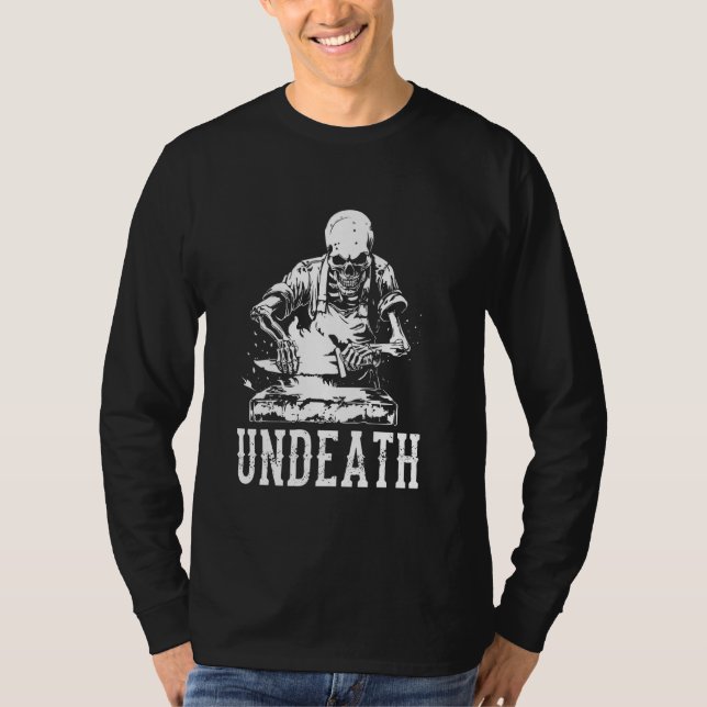 T-shirt Blacksmith Skeleton - Iron Worker Blacksmithing Un (Devant)