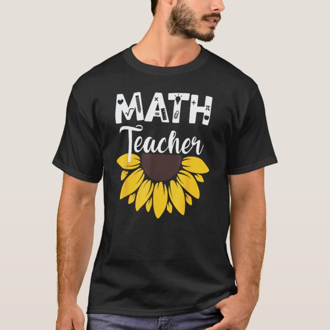 T-shirt Blague de calcul Prof d'algèbre Math Tournesol Mat (Devant)