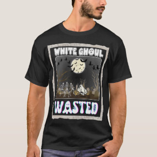 T-shirt Blague de Goule Blanche Gaspillée pour Boire Hallo