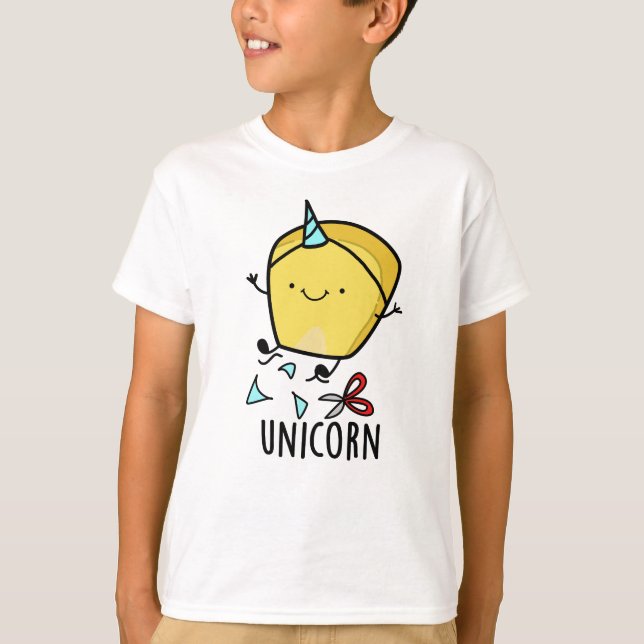 T-shirt Blague de maïs drôle de licorne  (Devant)