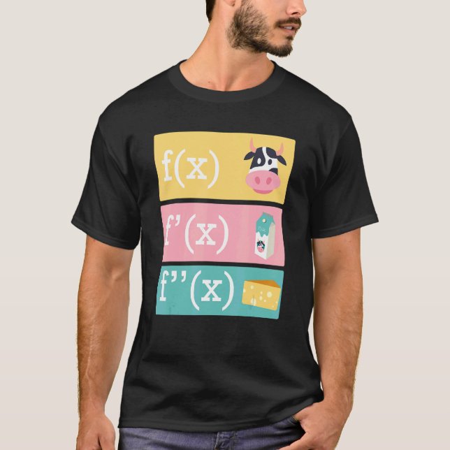 T-shirt Blague de maths Décharge de lait de vache fromage  (Devant)