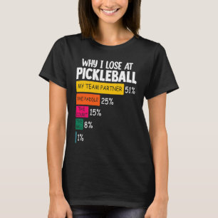 T-shirt Blague de pickleball avec sarcasme Pourquoi je per