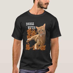 T-shirt Blague Deez Nuts avec Chat et Amandes