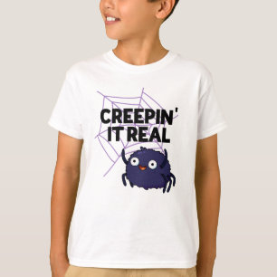 T-shirt Blague drôle d'araignée Halloween Creepin It Real