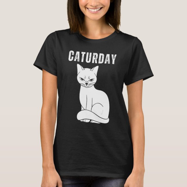 T-shirt Blague drôle de citation de Caturday Chat (Devant)