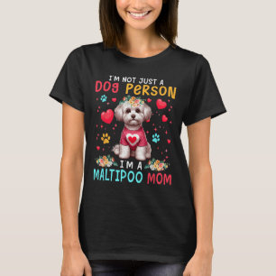 T-shirt Blague drôle Je suis une maman Maltipoo fleur de p