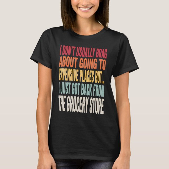 T-shirt Blague sur les courses  Mème de l'inflation (Devant)