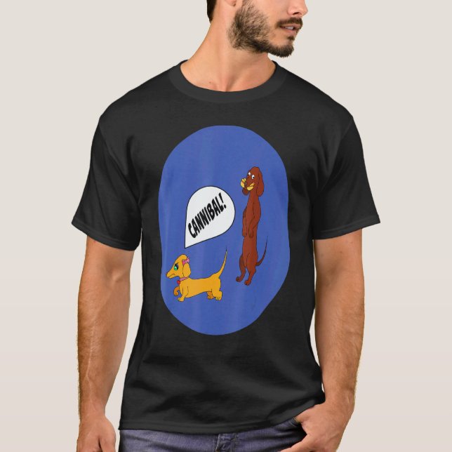 T-shirt Blague végane avec teckel (Devant)