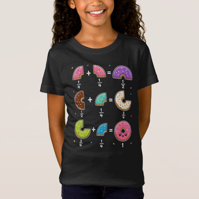 T-Shirt Blagues de maths sur les fractions de beignets (Devant)