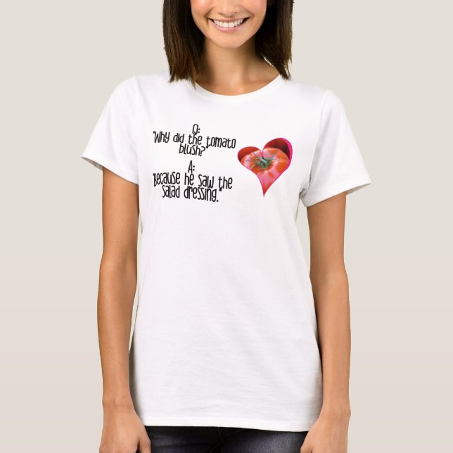T-shirt Blagues de tomate rouge en forme de coeur Citation (Devant)