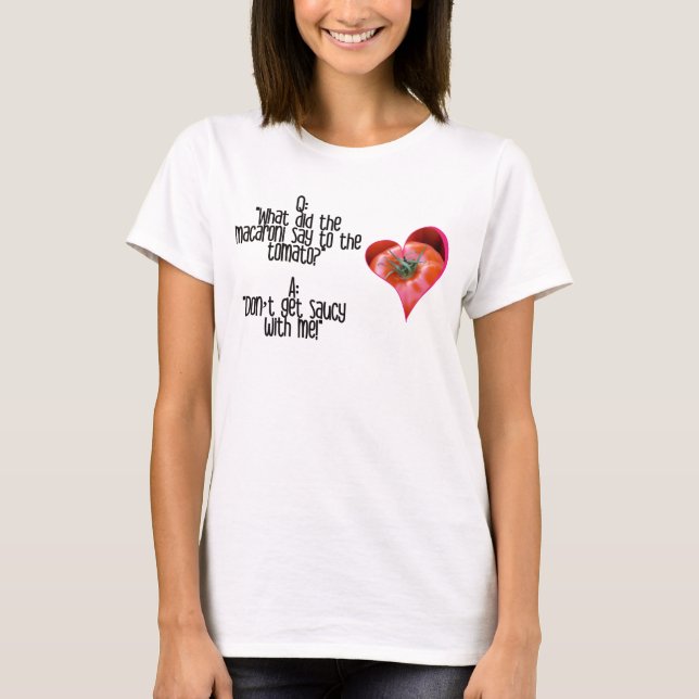 T-shirt Blagues de tomate rouge en forme de coeur Citation (Devant)