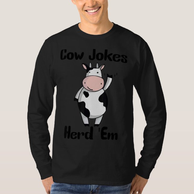 T-shirt Blagues de vache Herd'em Sarcastic Puns Blagues de (Devant)