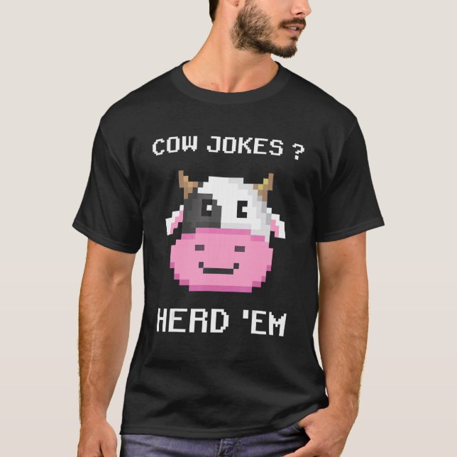 T-shirt Blagues de vache Les rassembler  Puns sarcastiques (Devant)