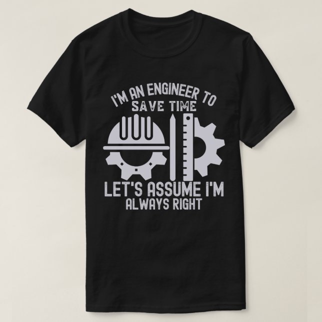 T-shirt Blagues d'ingénierie, Citations d'ingénierie7 (Design devant)