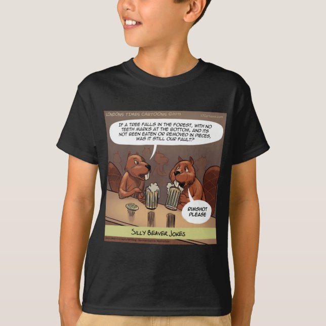 T-shirt Blagues Idiotes de Castor Dessin Animé Drôle (Devant)