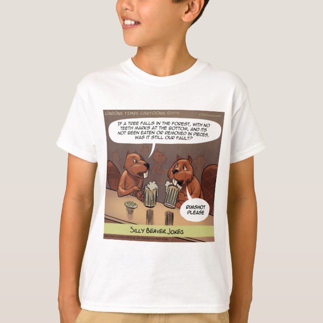 T-shirt Blagues Idiotes de Castor Dessin Animé Drôle (Devant)