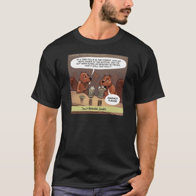 T-shirt Blagues Idiotes de Castor Drôle de Dessin Animé (Devant)