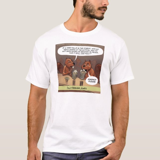 T-shirt Blagues Idiotes de Castor Drôle de Dessin Animé (Devant)