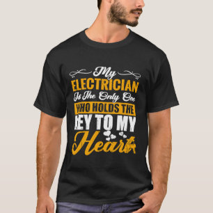 T-shirt Blagues sarcastiques Electricien Petite amie Épous