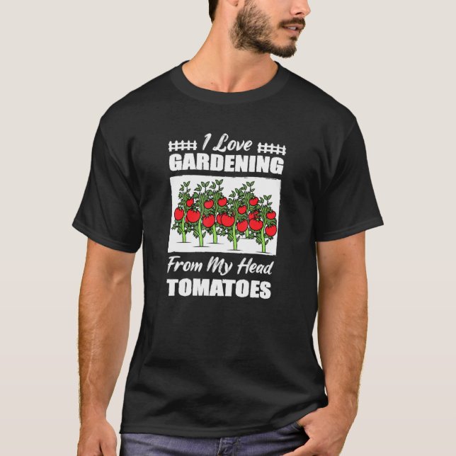 T-shirt Blagues sur les tomates de jardinage (Devant)