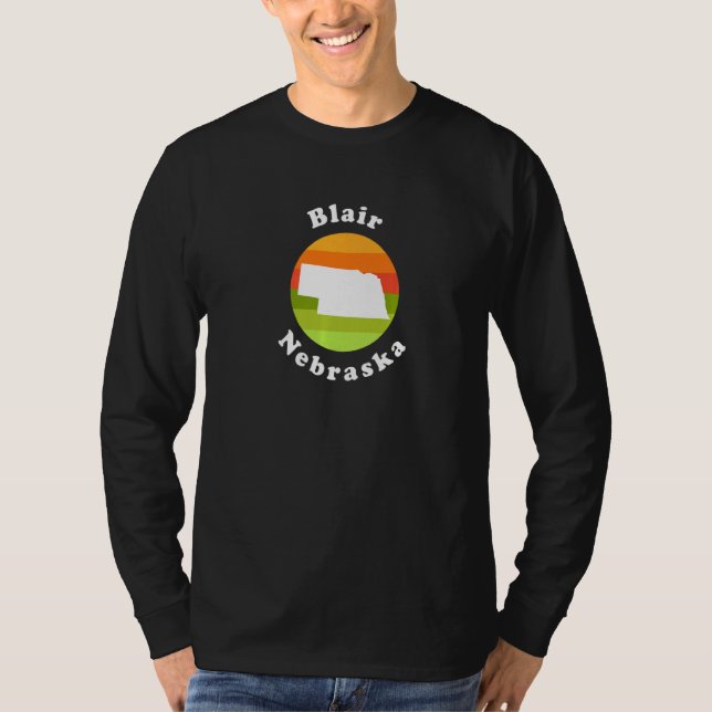 T-shirt Blair Nebraska Outdoors Sunrise NE Souvenir Premiu (Devant)