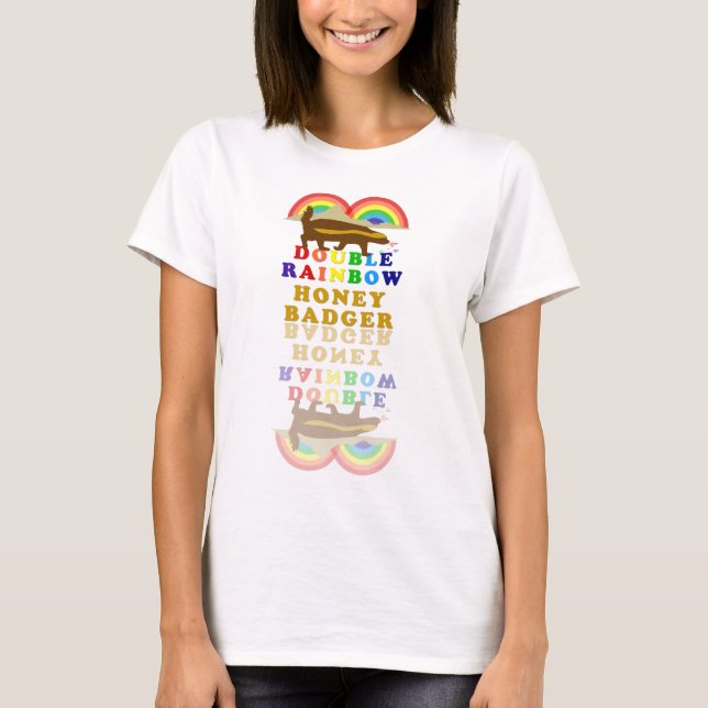 T-shirt blaireau à double arc-en-ciel (Devant)