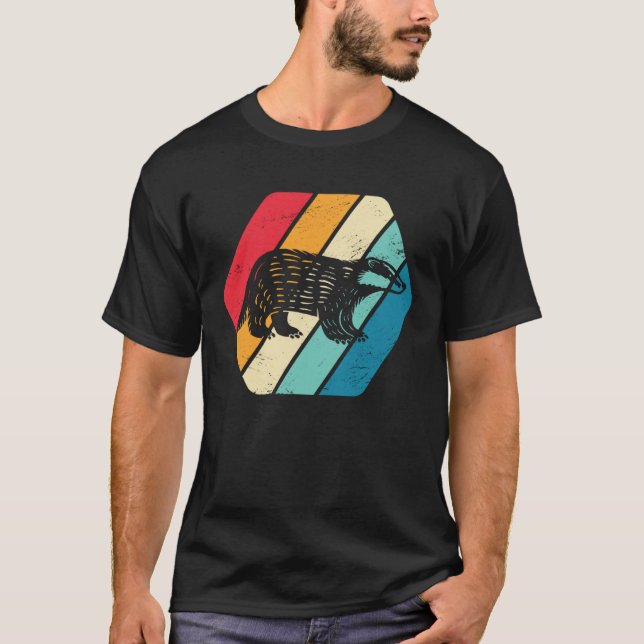 T-shirt Blaireau Animal Faune Rétro (Devant)