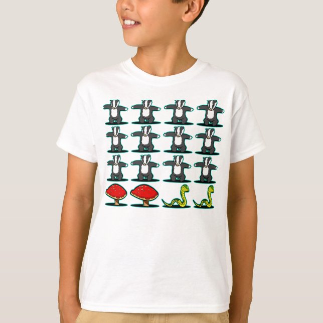 T-shirt Blaireau, blaireau, blaireau, champignon, oh (Devant)