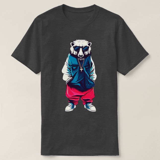 T-shirt Blaireau de miel de style rue (Design devant)