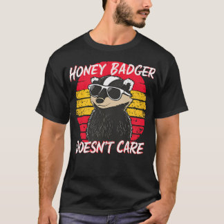 T-shirt Blaireau Miel Adorable Drôle Rétro N'en a