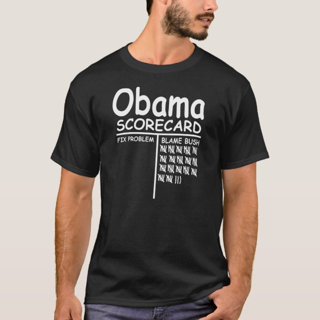 T-shirt Blâme Bush - carte de score d'Obama (Devant)