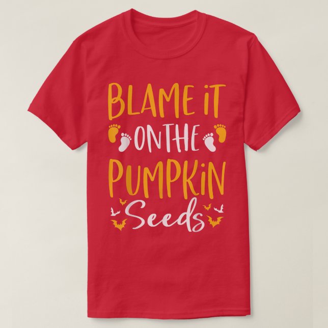 T-shirt Blâmer ça sur les semences Citrouilles Halloween G (Design devant)
