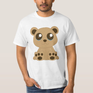 T-shirt blanc à l'ours en peluche