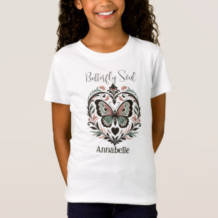 T-shirt blanc à papillon Boho