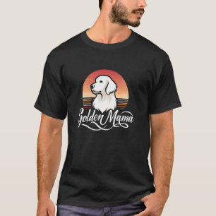T-shirt Blanc Anglais Crème Golden Retriever Golden Mama