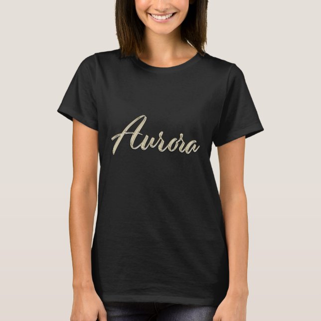 T-Shirt blanc aurore or écriture (Devant)
