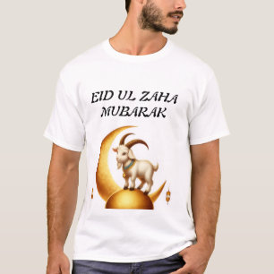 T-shirt blanc avec motif Eid mubarak