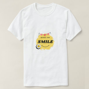 t-shirt blanc avec motif make me smile