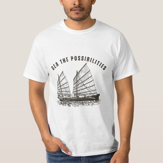 T-Shirt blanc basique avec motif (Devant)