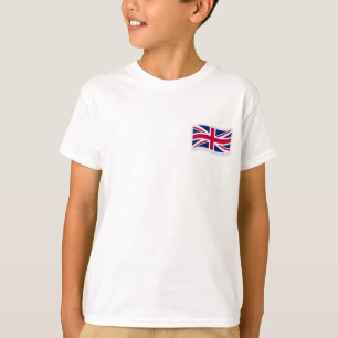 T-shirt blanc basique pour enfants avec Union Jack