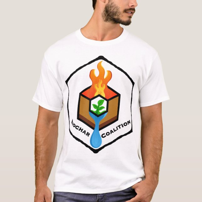 T-Shirt blanc Charbon de bois désactivé (Devant)
