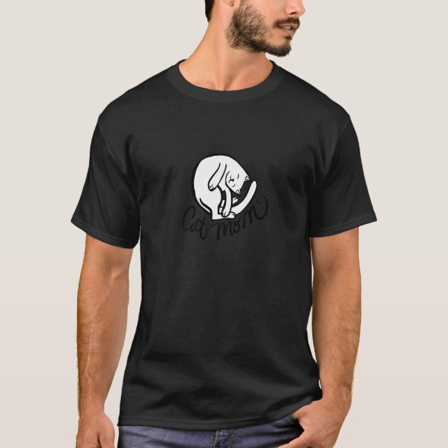T-shirt Blanc Chat Maman Cute Kitty Chat Personne (Devant)