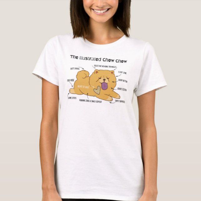 T-Shirt Blanc CHOW Illustré (Créateur téléchargé)
