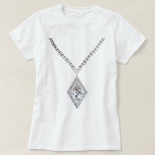 T-shirt blanc Collier en diamant