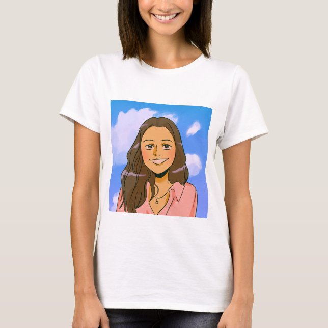 T-shirt blanc couleur femme design classique (Devant)